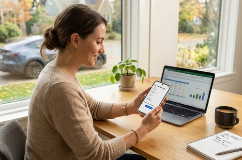 Meridian loan advisor reviewing documents with client